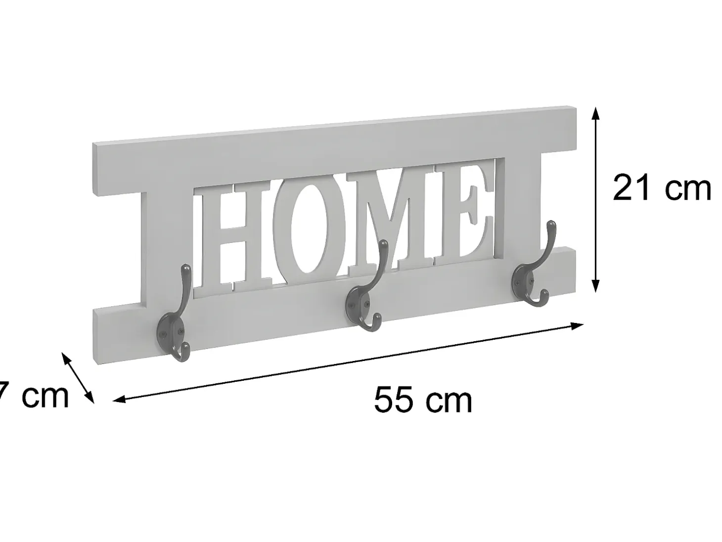 Perchero de pared MCW-C60 Shabby (2 piezas), gris oscuro