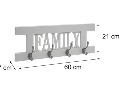 Perchero de pared MCW-C60 Shabby (2 piezas), gris oscuro
