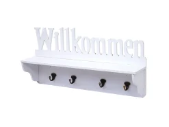 Perchero de pared MCW-D41 Welcome 4 ganchos, blanco