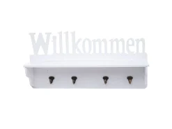 Perchero de pared MCW-D41 Welcome 4 ganchos, blanco