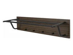 Perchero de pared MCW-N78, marrón oscuro