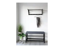 Perchero de Pared Padova, Negro, 78x32x34 cm, Kendra Home