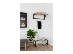 Perchero de Pared Padova, Negro, 78x32x34 cm, Kendra Home
