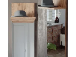 Perchero de pared roble dorado 36x21.6x135 siri