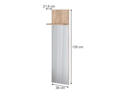Perchero de pared roble dorado 36x21.6x135 siri