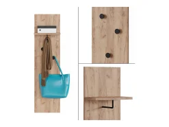 Perchero de pared roble dorado 36x21.6x135 siri