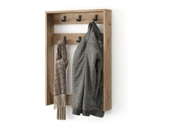 Perchero de pared roble vikingo 60x12.1x85 eliza