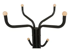 Perchero de Pie 11 Ganchos Metal Industrial Negro 178 cm