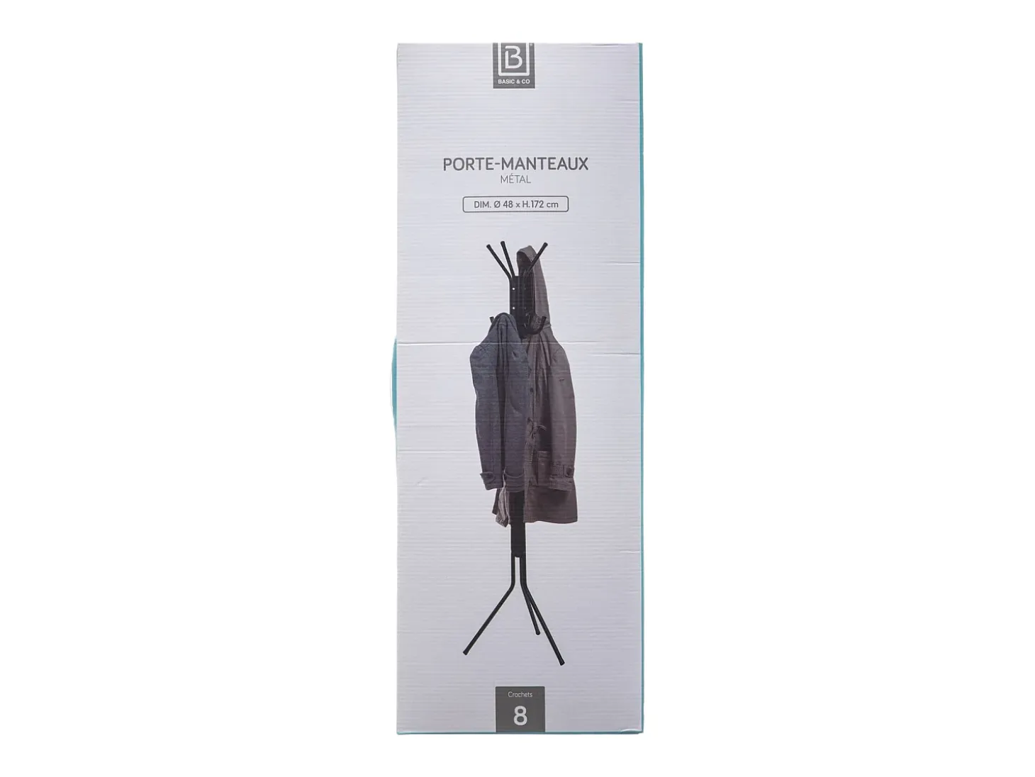 Perchero de pie Basic&Co 8 ganchos metal negro 172x48x48 cm