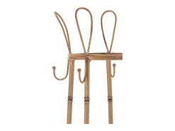 Perchero de pie de ratán con cesta integrada de madera natural de 33x33x168 cm