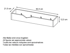 Perchero gancho de pared panel para colgar ropa Kolmio, cuerpo en blanco mate, frente en burdeos de alto brillo 83,5 x 12,5 x 21 cm