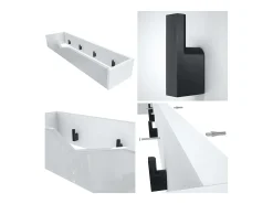 Perchero Kolmio 190 x 185 x 33 cm, cuerpo en blanco mate, frentes en Negro mate | Amplia selección de colores