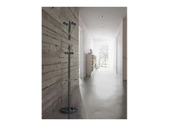 Perchero mod. 425 con paragüero herrajes cromo satinado lacado azabache, 184 cm(alto)37 c