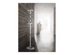 Perchero mod. 425 con paragüero herrajes cromo satinado lacado blanco, 184 cm(alto)37 cm(