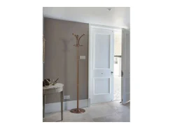 Perchero mod. 409 herrajes en cromo satinado lacado nogal, 170 cm(alto)35 cm(ancho)35 cm(l