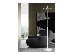 Perchero moderno mod. 414 herrajes cromo satinado lacado blanco, 180 cm(alto)37 cm(ancho)