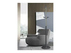 Perchero moderno mod. 414 herrajes cromo satinado lacado azabache, 180 cm(alto)37 cm(anch