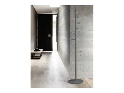 Perchero moderno mod. 401 herrajes cromo satinado lacado gris, 185 cm(alto)35 cm(ancho)35