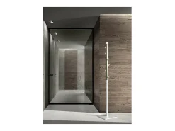 Perchero moderno mod. 428 herrajes en cromo satinado lacado blanco, 180 cm(alto)34 cm(anch