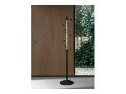 Perchero moderno mod. 413 herrajes en cromo satinado lacado negro, 190 cm(alto)37 cm(ancho