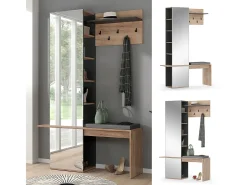 Perchero roble dorado 120x40x190 adeline