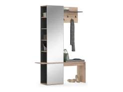 Perchero roble dorado 120x40x190 adeline