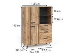 Perchero roble wotan 100x38x142 amber