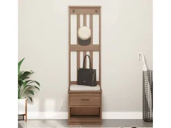 Perchero SANDNES 45x40x159,5 cm madera maciza de pino