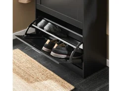 Preventa-SoBuy FSR137-SCH Zapatero estrecho con 2 Solapas 60 x 25 x 80 cm Negro