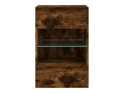 Prolenta Premium - Muebles TV de pared luces LED 2 uds roble ahumado 40x30x60,5 cm