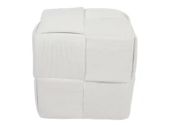 Puf Courdoruy diseño cuadrado blanco 41x45x45 cm Adec