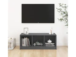 Qara Mueble de TV madera maciza de pino gris 104x33x41 cm