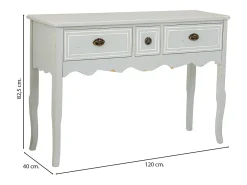 Recibidor de madera con 3 cajones gris