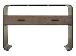 Recibidor De Madera Y Metal Negro