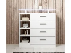 Recibidor para Entrada Pasillo en Blanco con LED 80x35x88cm Paola 4C