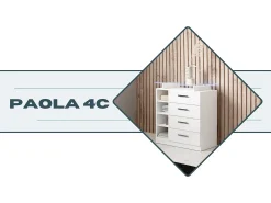 Recibidor para Entrada Pasillo en Blanco con LED 80x35x88cm Paola 4C