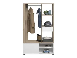 Recibidor Woody roble/blanco con almacenaje 183x110x40 cm