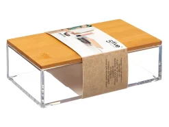Recipiente de cocina rectangular con tapa de bambú 16x9,6x h5,1 cm