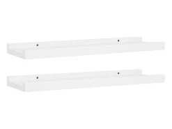 Repisa para marcos de fotos 2 uds MDF blanco 40x9x3 cm ES708282