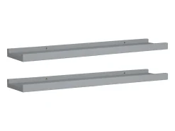 Repisa para marcos de fotos 2 uds MDF gris 60x9x3 cm ES300631