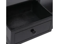 Éric-Paul-Louis Mueble para TV madera maciza de paulownia negro 108x30x40 cm
