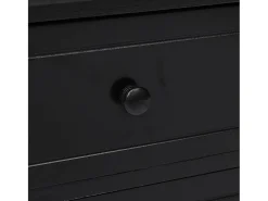 Éric-Paul-Louis Mueble para TV madera maciza de paulownia negro 108x30x40 cm