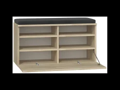 RIVI | Zapatero + asiento + almacenaje | Puerta basculante | 46x85x35 | 6 estantes | Armario de zapatos