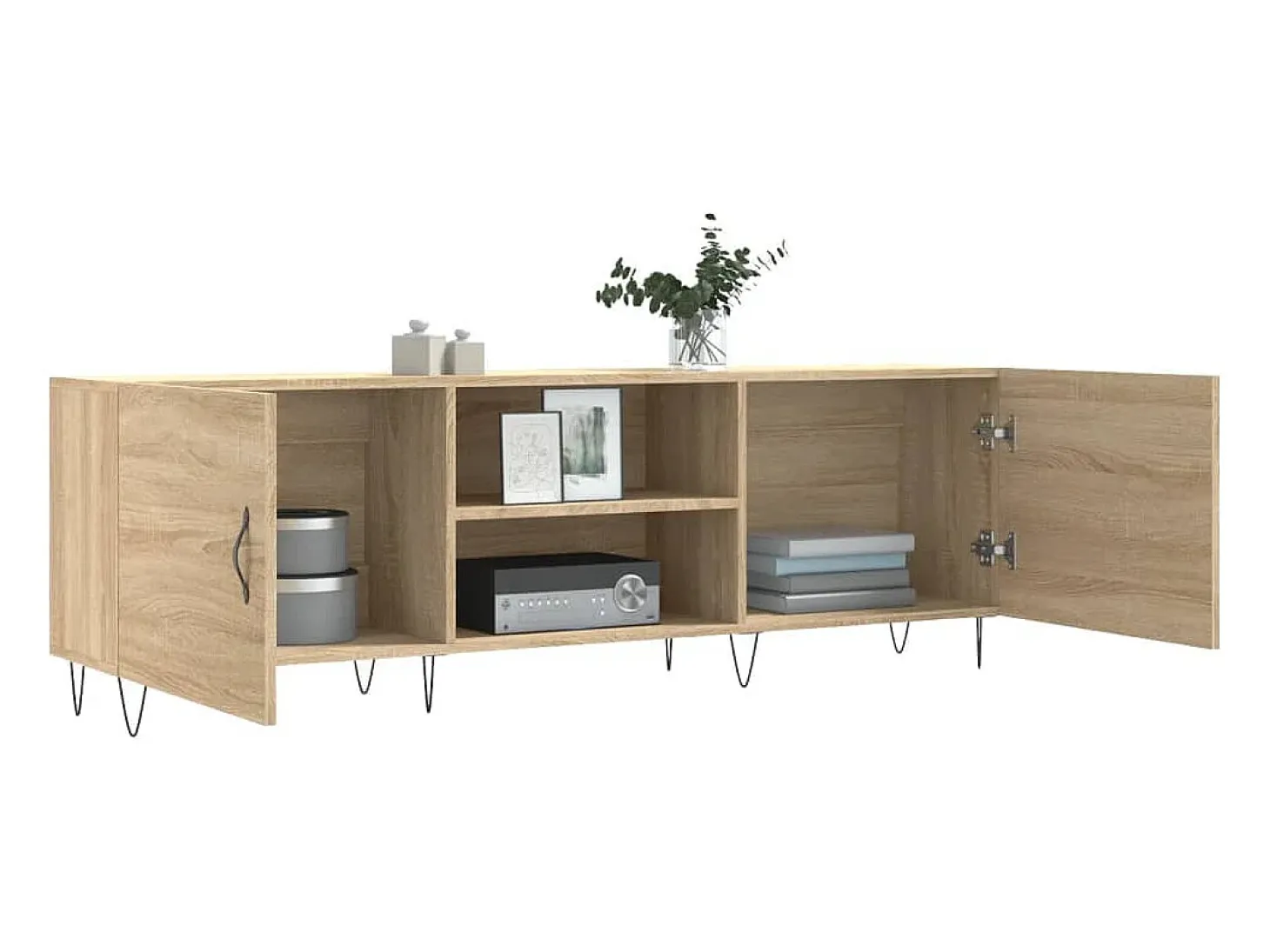 Rivka Mueble para TV madera de ingeniería roble Sonoma 150x30x50 cm