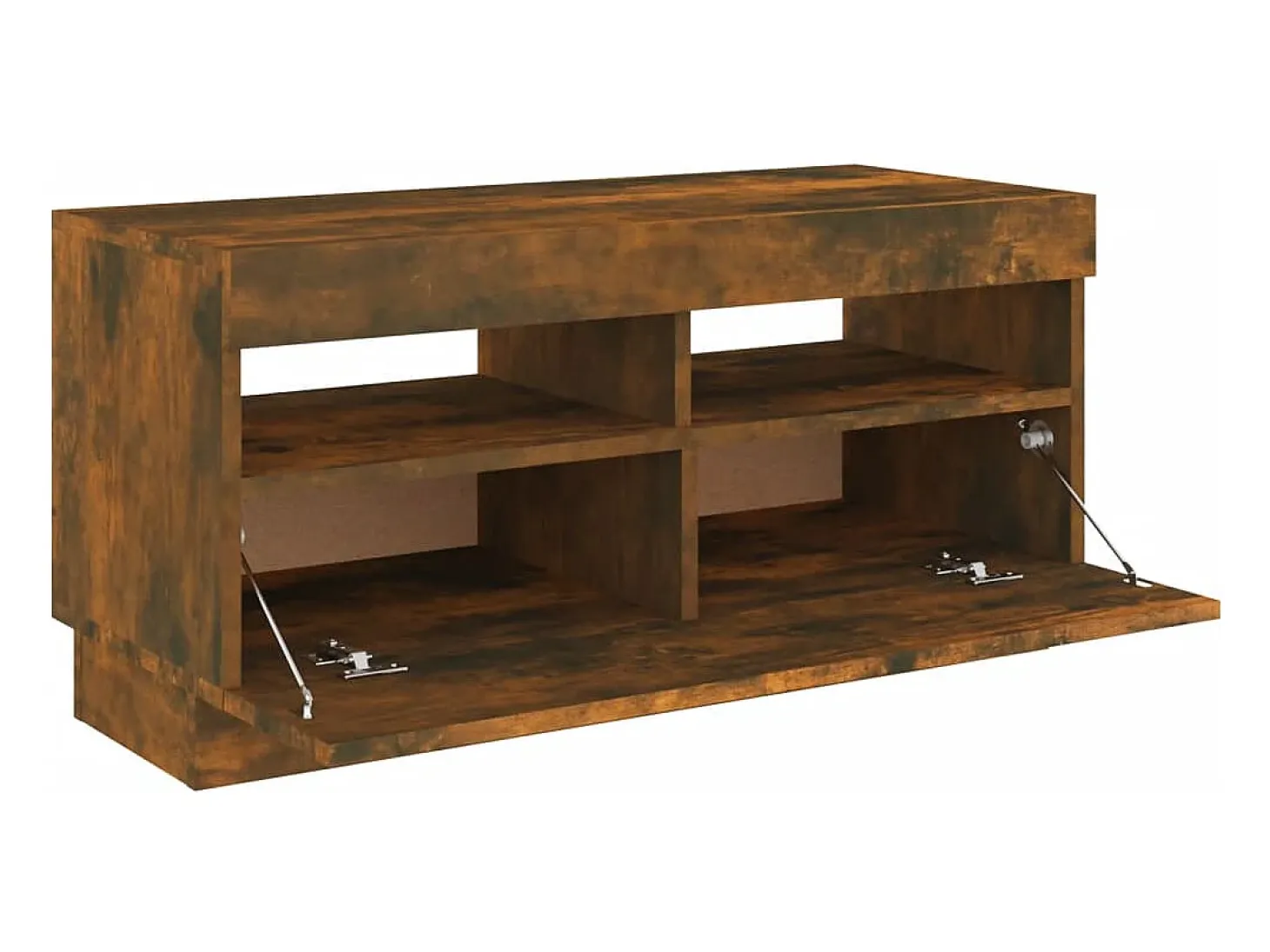 Roelant Mueble de TV con luces LED color roble ahumado 80x35x40 cm