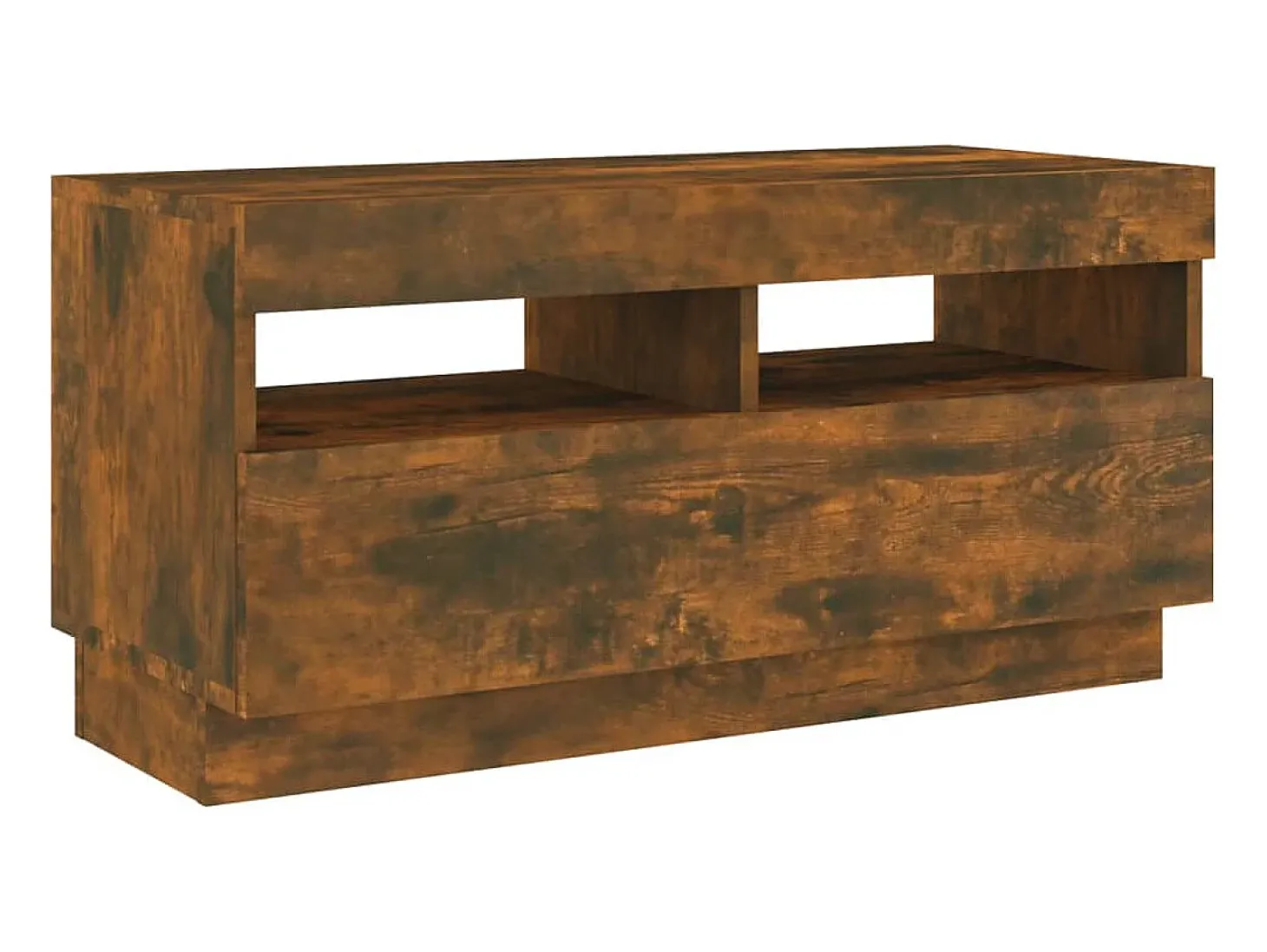 Roelant Mueble de TV con luces LED color roble ahumado 80x35x40 cm