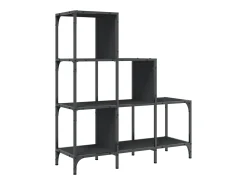 Rylanor Estantería de madera de ingeniería y metal negro 92x30x102 cm