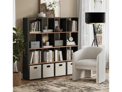 Separador de ambientes antracita/roble dorado 142.4x29x143 karree