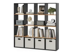 Separador de ambientes antracita/roble dorado 142.4x29x143 karree