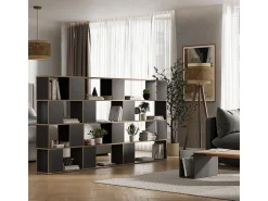 Separador de ambientes antracita/roble 80x24x124.5 eneos